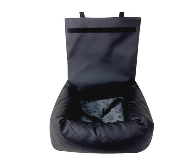 AVTOMOBILSKI SEDEŽ ZA PSA - TRANSPORTER - ČRNO UMETNO USNJE