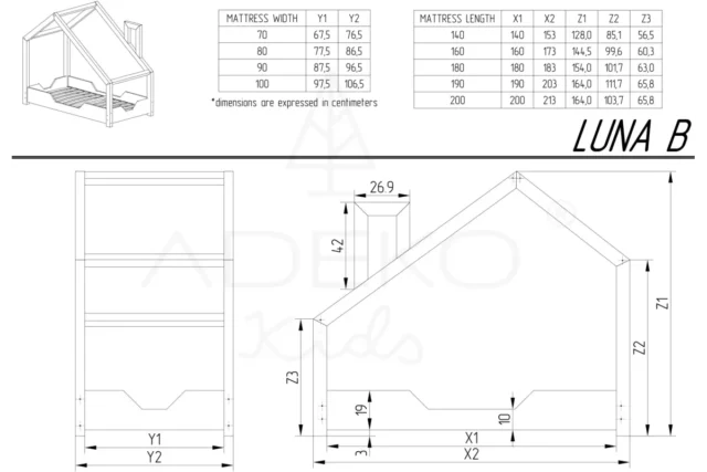 LUNA B - Otroška postelja Hiška