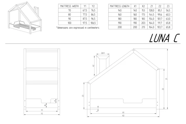 LUNA C - Otroška postelja Hiška