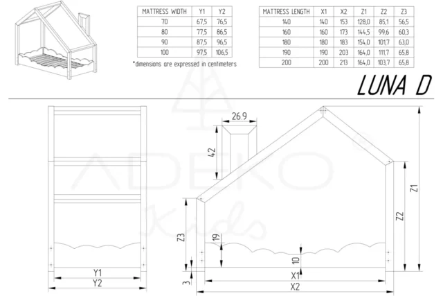 LUNA D - Otroška postelja Hiška