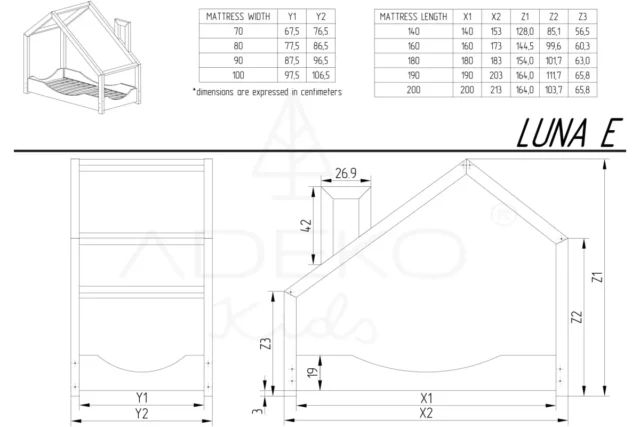LUNA E - Otroška postelja Hiška
